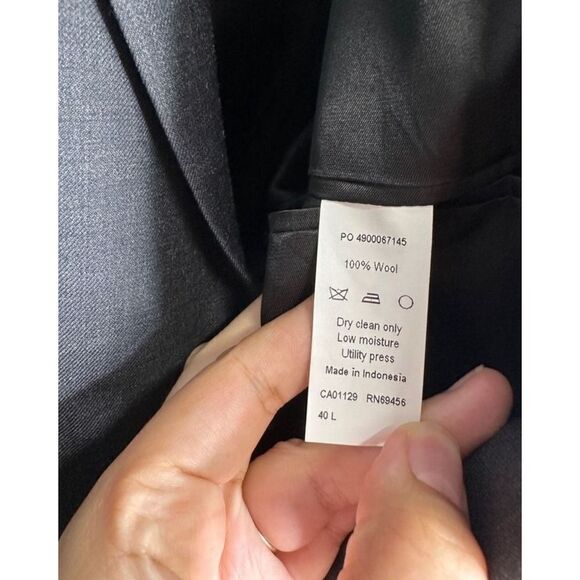 Calvin Klein Wool Blazer Two Button Charcoal Gray Business Jacket Size 40L - Picture 7 of 7